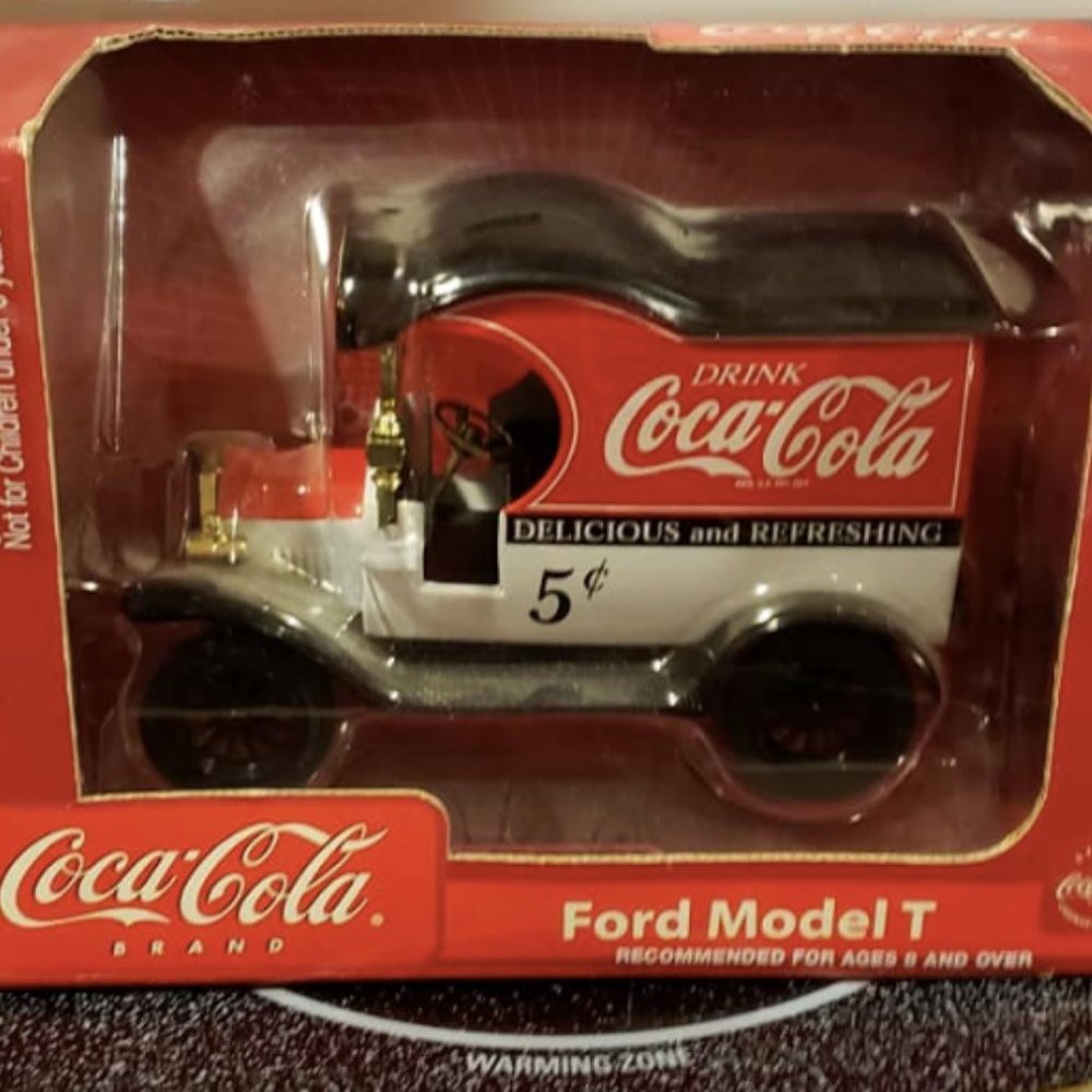Coca-Cola Ford Model T Die-Cast Coin Bank Red